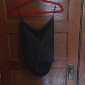 Black Silk Theory Spaghetti Strap Top